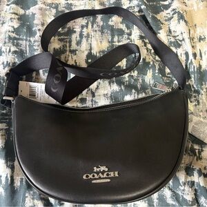 Coach Black Leather Aria Shoulder Bag